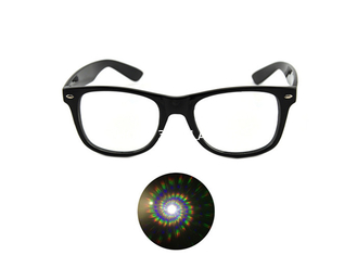 Τα σπειροειδή τελευταία τρισδιάστατα γυαλιά διάθλασης καθαρίζουν τις σπείρες πυροτεχνημάτων ουράνιων τόξων γυαλιών κιγκλιδωμάτων πρισμάτων Rave